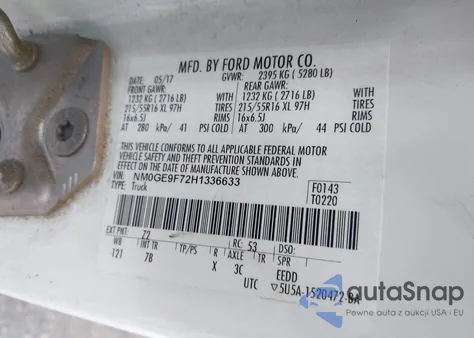 2017 Ford Transit Connect Xlt из США, поврежденный, VIN NM0GE9F72H1336633